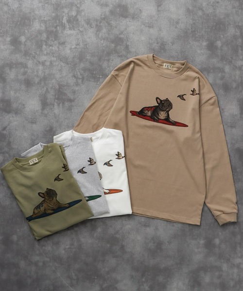 The Endless Summer（エンドレスサマー）の「TES 4 COLOR BUHI DUCK WATCHER LONG SLEEVE T-SHIRT / ロンT（Tシャツ/カットソー・メンズ・ホワイト/ベージュ/グリーン系その他3/グレー・SMALL/MEDIUM/LARGE/X-LARGE/XX-LARGE）」の21枚目の写真