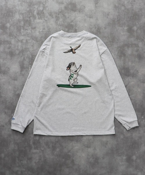 The Endless Summer（エンドレスサマー）の「TES 4 COLOR BUHI DUCK WATCHER LONG SLEEVE T-SHIRT / ロンT（Tシャツ/カットソー・メンズ・ホワイト/ベージュ/グリーン系その他3/グレー・SMALL/MEDIUM/LARGE/X-LARGE/XX-LARGE）」の10枚目の写真