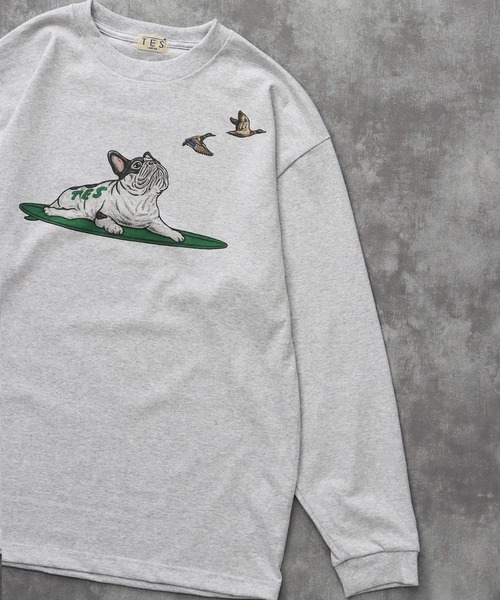 The Endless Summer（エンドレスサマー）の「TES 4 COLOR BUHI DUCK WATCHER LONG SLEEVE T-SHIRT / ロンT（Tシャツ/カットソー・メンズ・ホワイト/ベージュ/グリーン系その他3/グレー・SMALL/MEDIUM/LARGE/X-LARGE/XX-LARGE）」の11枚目の写真