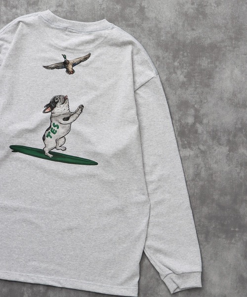 The Endless Summer（エンドレスサマー）の「TES 4 COLOR BUHI DUCK WATCHER LONG SLEEVE T-SHIRT / ロンT（Tシャツ/カットソー・メンズ・ホワイト/ベージュ/グリーン系その他3/グレー・SMALL/MEDIUM/LARGE/X-LARGE/XX-LARGE）」の12枚目の写真