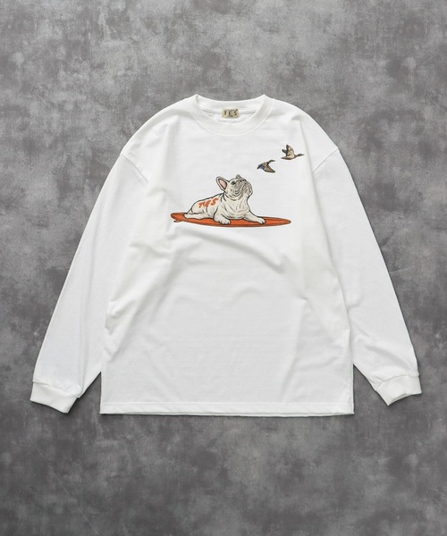 The Endless Summer（エンドレスサマー）の「TES 4 COLOR BUHI DUCK WATCHER LONG SLEEVE T-SHIRT / ロンT（Tシャツ/カットソー・メンズ・ホワイト/ベージュ/グリーン系その他3/グレー・SMALL/MEDIUM/LARGE/X-LARGE/XX-LARGE）」の5枚目の写真