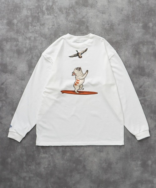 The Endless Summer（エンドレスサマー）の「TES 4 COLOR BUHI DUCK WATCHER LONG SLEEVE T-SHIRT / ロンT（Tシャツ/カットソー・メンズ・ホワイト/ベージュ/グリーン系その他3/グレー・SMALL/MEDIUM/LARGE/X-LARGE/XX-LARGE）」の6枚目の写真