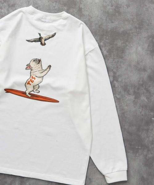 The Endless Summer（エンドレスサマー）の「TES 4 COLOR BUHI DUCK WATCHER LONG SLEEVE T-SHIRT / ロンT（Tシャツ/カットソー・メンズ・ホワイト/ベージュ/グリーン系その他3/グレー・SMALL/MEDIUM/LARGE/X-LARGE/XX-LARGE）」の8枚目の写真