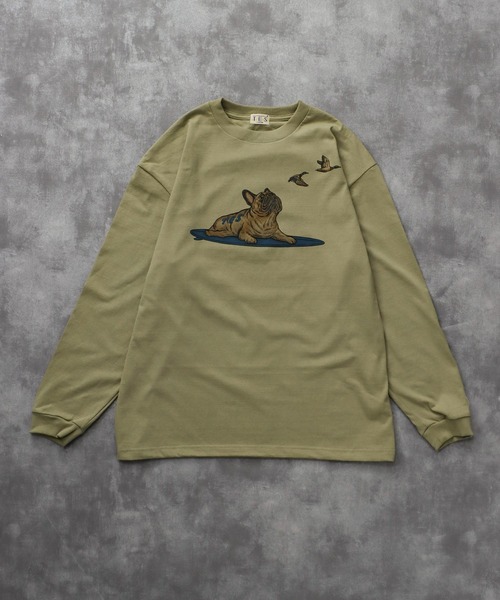 The Endless Summer（エンドレスサマー）の「TES 4 COLOR BUHI DUCK WATCHER LONG SLEEVE T-SHIRT / ロンT（Tシャツ/カットソー・メンズ・ホワイト/ベージュ/グリーン系その他3/グレー・SMALL/MEDIUM/LARGE/X-LARGE/XX-LARGE）」の17枚目の写真
