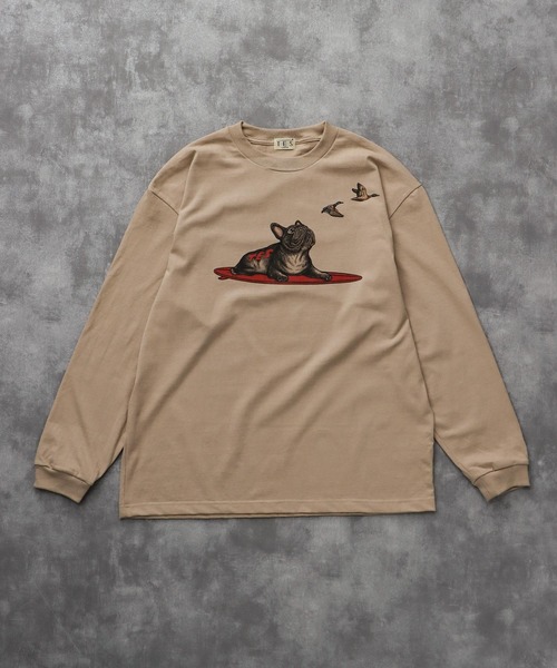 The Endless Summer（エンドレスサマー）の「TES 4 COLOR BUHI DUCK WATCHER LONG SLEEVE T-SHIRT / ロンT（Tシャツ/カットソー・メンズ・ホワイト/ベージュ/グリーン系その他3/グレー・SMALL/MEDIUM/LARGE/X-LARGE/XX-LARGE）」の13枚目の写真