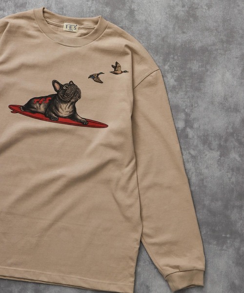 The Endless Summer（エンドレスサマー）の「TES 4 COLOR BUHI DUCK WATCHER LONG SLEEVE T-SHIRT / ロンT（Tシャツ/カットソー・メンズ・ホワイト/ベージュ/グリーン系その他3/グレー・SMALL/MEDIUM/LARGE/X-LARGE/XX-LARGE）」の15枚目の写真