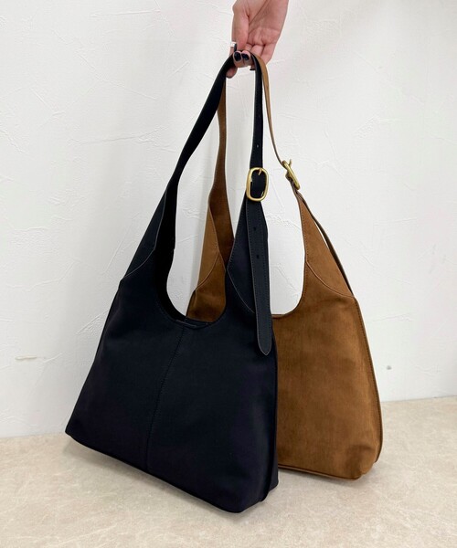 fredy emue（フレディエミュ）の「スエード三角ワンショルバッグ（ショルダーバッグ・レディース・ブラウン/ブラック・FREE）」の7枚目の写真