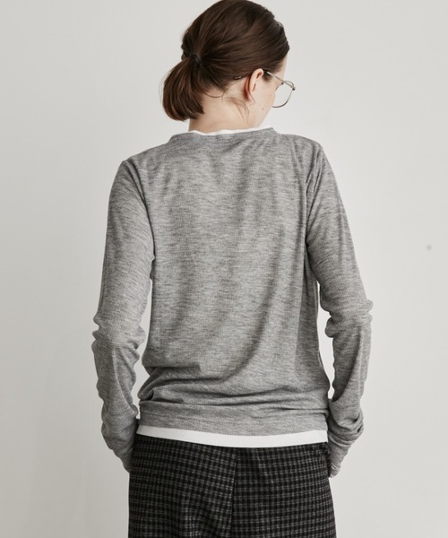 Auntie Rosa Holiday（アンティローザホリデー）の「レイヤードシアーリブプルオーバー（Tシャツ/カットソー・レディース・ホワイト/ブラック/グレー/ネイビー・FREE）」の18枚目の写真