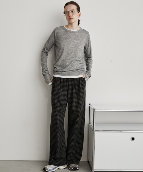 Auntie Rosa Holiday（アンティローザホリデー）の「レイヤードシアーリブプルオーバー（Tシャツ/カットソー・レディース・ホワイト/ブラック/グレー/ネイビー・FREE）」の19枚目の写真