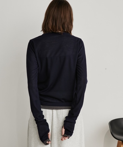 Auntie Rosa Holiday（アンティローザホリデー）の「レイヤードシアーリブプルオーバー（Tシャツ/カットソー・レディース・ホワイト/ブラック/グレー/ネイビー・FREE）」の10枚目の写真