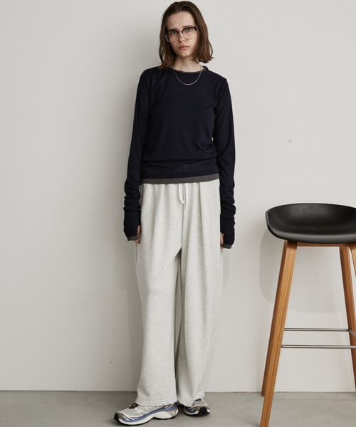 Auntie Rosa Holiday（アンティローザホリデー）の「レイヤードシアーリブプルオーバー（Tシャツ/カットソー・レディース・ホワイト/ブラック/グレー/ネイビー・FREE）」の11枚目の写真