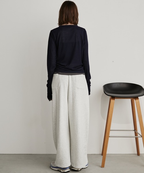 Auntie Rosa Holiday（アンティローザホリデー）の「レイヤードシアーリブプルオーバー（Tシャツ/カットソー・レディース・ホワイト/ブラック/グレー/ネイビー・FREE）」の14枚目の写真