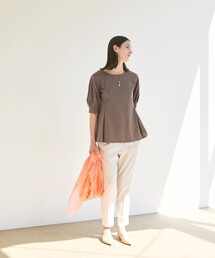 【ウォッシャブル】ライトジョーゼット テーパードパンツ