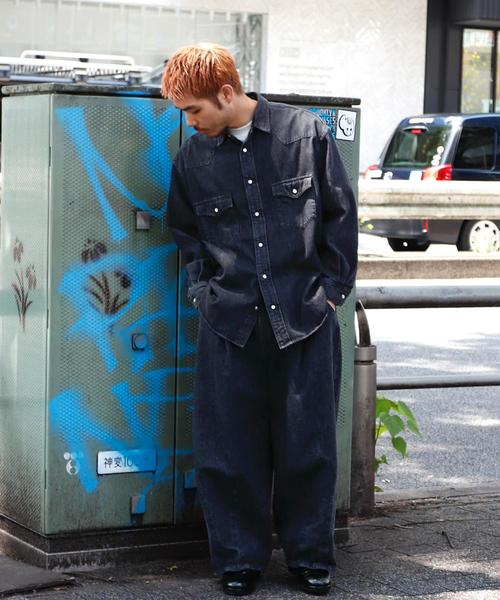 is-ness(イズネス)の「is-ness / イズネス WESTERN SHIRTS (Enzyme Wash)(シャツ/ブラウス・メンズ・ブラック/ネイビー・MEDIUM/LARGE)」の3枚目の写真