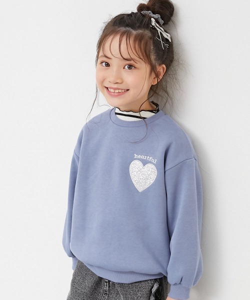 セール】キラキラ ハート 裏起毛トレーナー（スウェット）｜devirock