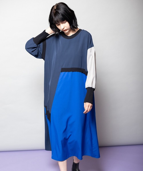 OSMOSIS（オズモーシス）の「2WAY切替ワンピース（ワンピース・レディース・ブルー/ライトベージュ/ブラック・ONE SIZE）」の3枚目の写真