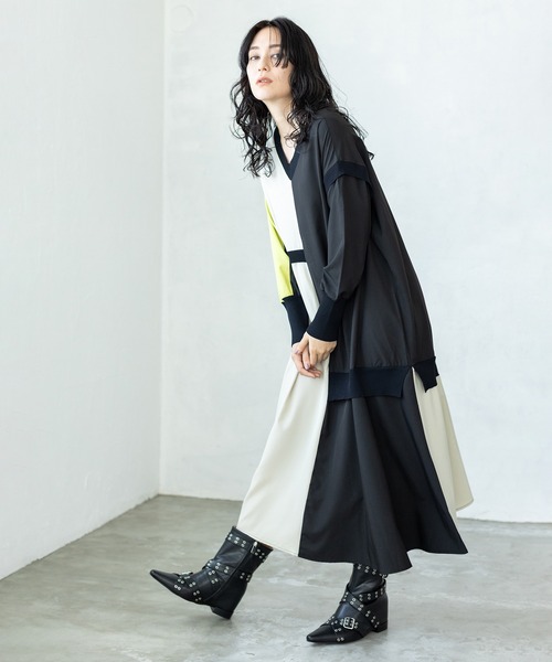 OSMOSIS（オズモーシス）の「2WAY切替ワンピース（ワンピース・レディース・ブルー/ライトベージュ/ブラック・ONE SIZE）」の4枚目の写真