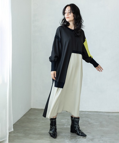 OSMOSIS（オズモーシス）の「2WAY切替ワンピース（ワンピース・レディース・ブルー/ライトベージュ/ブラック・ONE SIZE）」の12枚目の写真