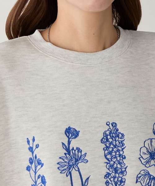 BONLECILL（ボンルシール）の「フラワー刺繍裏起毛スウェットプルオーバー（スウェット・レディース・ブラウン/オートミール/チャコールグレー/オフホワイト・FREE）」の12枚目の写真
