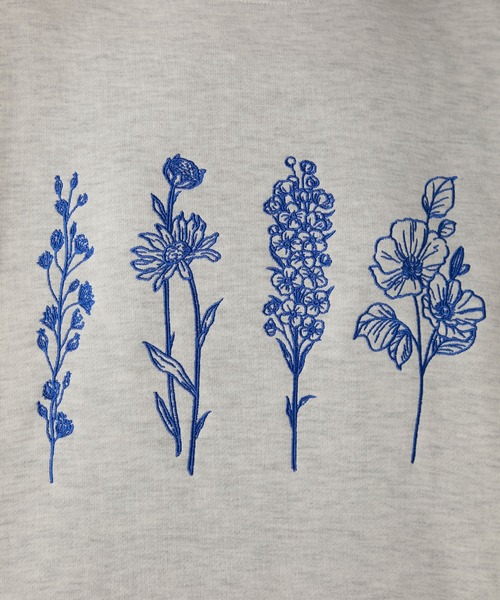 BONLECILL（ボンルシール）の「フラワー刺繍裏起毛スウェットプルオーバー（スウェット・レディース・ブラウン/オートミール/チャコールグレー/オフホワイト・FREE）」の13枚目の写真