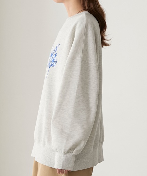 BONLECILL（ボンルシール）の「フラワー刺繍裏起毛スウェットプルオーバー（スウェット・レディース・ブラウン/オートミール/チャコールグレー/オフホワイト・FREE）」の19枚目の写真