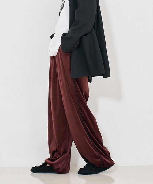 NOMINE（ノミネ）の「ベロアトラックパンツ（その他パンツ・レディース・グレー/ボルドー/ブラック・S/M）」の16枚目の写真