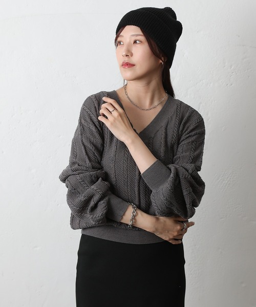 COLONY 2139（コロニートゥーワンスリーナイン）の「ニットキャップ（ニットキャップ/ビーニー・レディース・ブラック/グレー・FREE）」の13枚目の写真