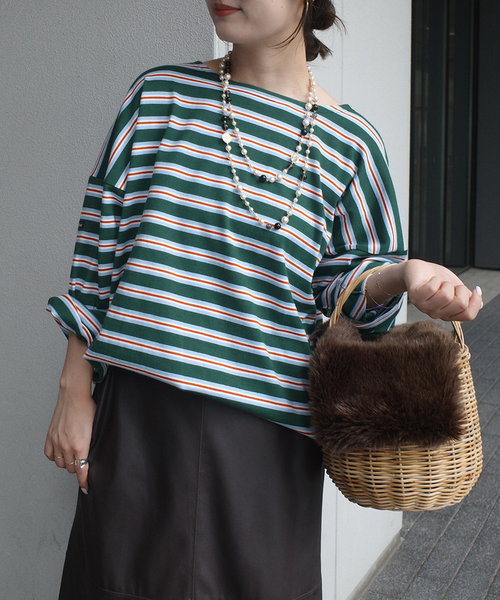 美品◯【LE MINOR/ルミノア 】SLOBE別注 NAVAL BORDER LE MINOR/ルミノア SLOBE別注 マルチボーダー（Tシャツ/カットソー