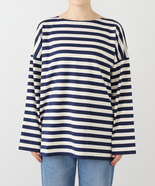 Le Minor(ルミノア)の「LE MINOR/ルミノア SLOBE別注 マルチボーダー(Tシャツ/カットソー・レディース・グリーン/ブラウン/ネイビー・FREE)」の18枚目の写真