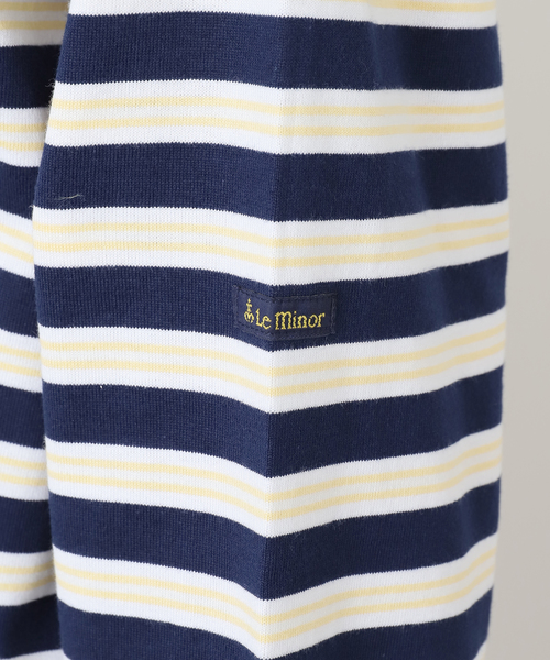 Le Minor(ルミノア)の「LE MINOR/ルミノア SLOBE別注 マルチボーダー(Tシャツ/カットソー・レディース・グリーン/ブラウン/ネイビー・FREE)」の12枚目の写真