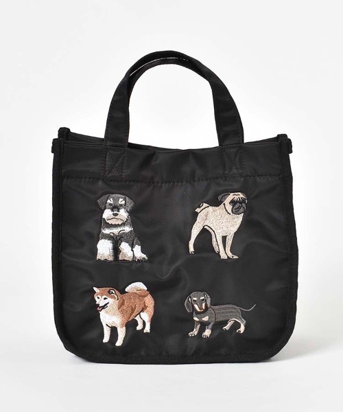 Bleu Bleuet(ブルーブルーエ)の「ナイロン刺繍ランチトートバッグ(トートバッグ・レディース・ベージュ/ネイビー/ブラック/グレー・FREE)」の2枚目の写真