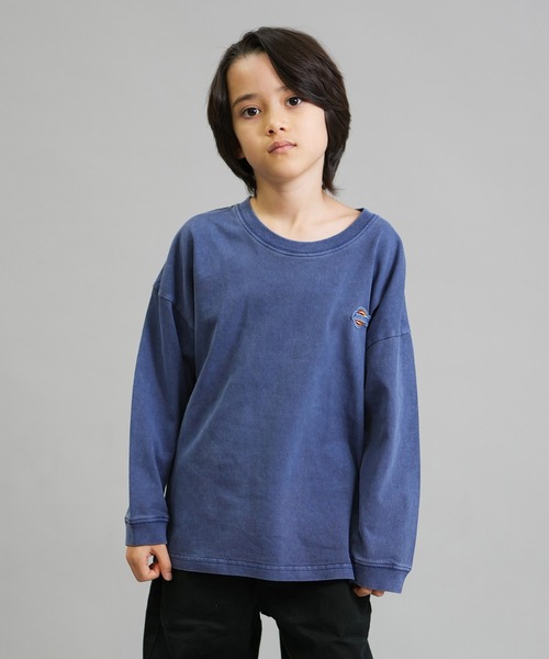 Dickies（ディッキーズ）の「【ムラサキスポーツ限定】Dickies/ディッキーズ DK Pigment dye L/T shirt キッズ ロンT 253K30M201（Tシャツ/カットソー・キッズ・ブラック/ブルー/ホワイト・130cm/140cm/150cm/160cm）」の3枚目の写真