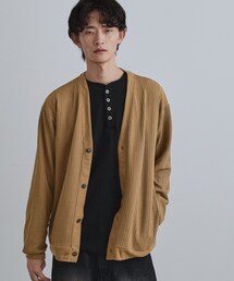 TAKEO KIKUCHI ボタン付きカーディガン ブラウン size L TAKEO KIKUCHI / タケオキクチ （メンズ） カーディガン・ボレロ