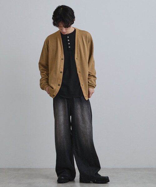 tk.TAKEO KIKUCHI（ティーケータケオキクチ）の「ニットライクジャカードカーディガン（カーディガン/ボレロ・メンズ・チャコールグレー/マスタード/モスグリーン・03/02/04）」の9枚目の写真