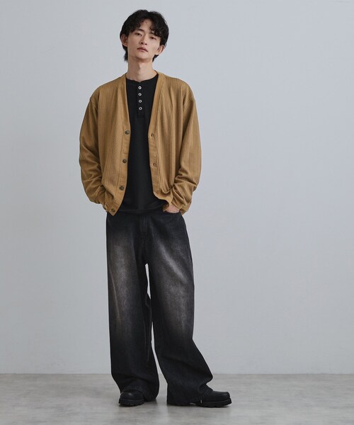 tk.TAKEO KIKUCHI（ティーケータケオキクチ）の「ニットライクジャカードカーディガン（カーディガン/ボレロ・メンズ・チャコールグレー/マスタード/モスグリーン・03/02/04）」の10枚目の写真