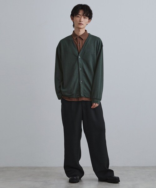 tk.TAKEO KIKUCHI（ティーケータケオキクチ）の「ニットライクジャカードカーディガン（カーディガン/ボレロ・メンズ・チャコールグレー/マスタード/モスグリーン・03/02/04）」の13枚目の写真