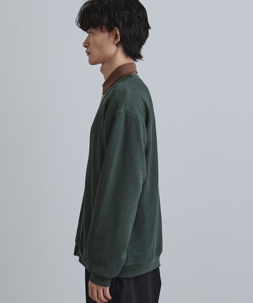 tk.TAKEO KIKUCHI（ティーケータケオキクチ）の「ニットライクジャカードカーディガン（カーディガン/ボレロ・メンズ・チャコールグレー/マスタード/モスグリーン・03/02/04）」の17枚目の写真