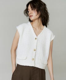 INED | ツイード風ニットジレ【アンサンブル対応】(カーディガン/ボレロ)