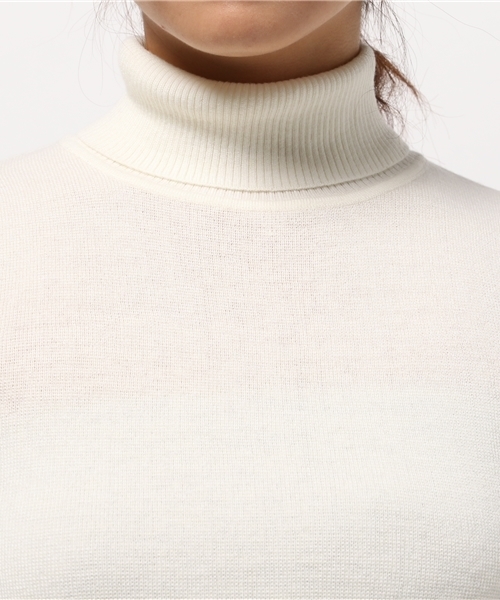 NATURAL BEAUTY BASIC（ナチュラルビューティーベーシック）の「ミラノリブタートルニット（ニット/セーター・レディース・グリーン/ネイビー/イエロー系その他/グレー/ホワイト系その他・MEDIUM）」の13枚目の写真