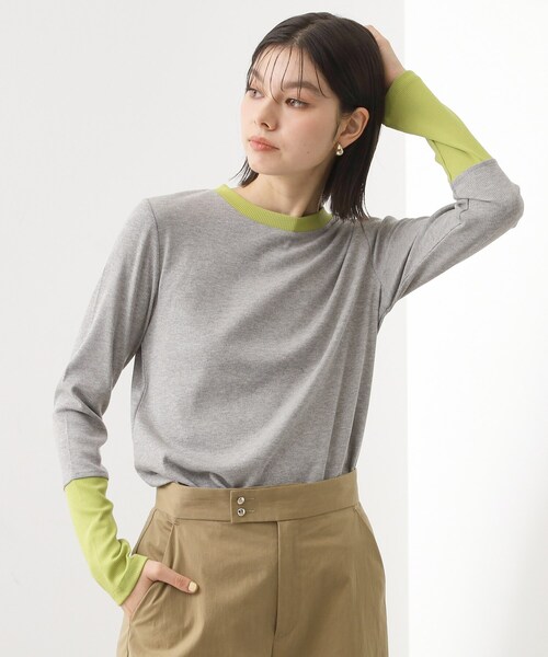 THE SHOP TK （ザ ショップ ティーケー ）の「バイカラーテレコプルオーバー（Tシャツ/カットソー・レディース・ブラック系4/アイボリー系4/グレー系4・12/13）」の3枚目の写真