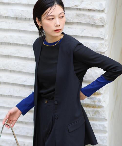 THE SHOP TK （ザ ショップ ティーケー ）の「バイカラーテレコプルオーバー（Tシャツ/カットソー・レディース・ブラック系4/アイボリー系4/グレー系4・12/13）」の11枚目の写真