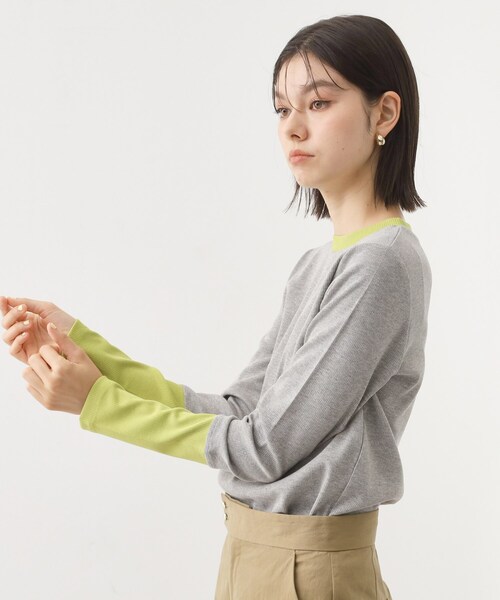 THE SHOP TK （ザ ショップ ティーケー ）の「バイカラーテレコプルオーバー（Tシャツ/カットソー・レディース・ブラック系4/アイボリー系4/グレー系4・12/13）」の6枚目の写真