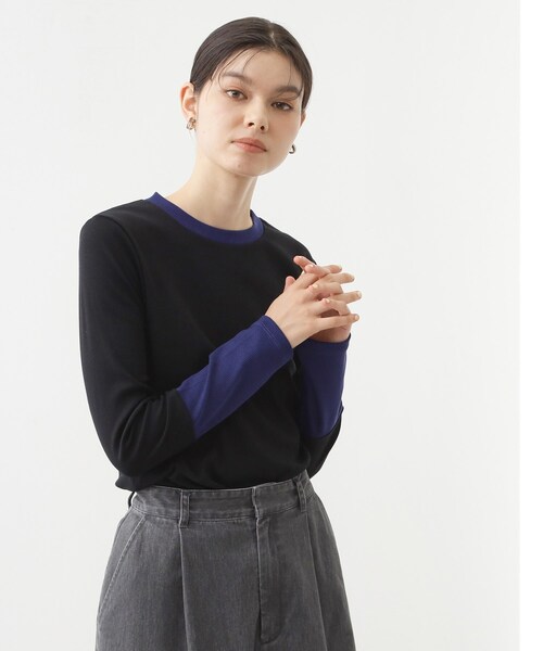 THE SHOP TK （ザ ショップ ティーケー ）の「バイカラーテレコプルオーバー（Tシャツ/カットソー・レディース・ブラック系4/アイボリー系4/グレー系4・12/13）」の22枚目の写真