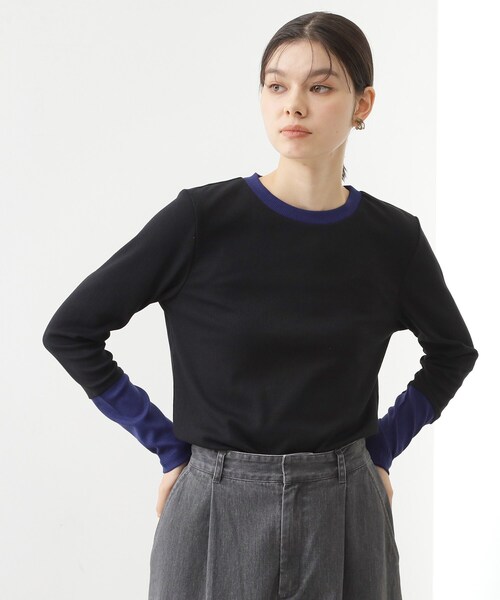 THE SHOP TK （ザ ショップ ティーケー ）の「バイカラーテレコプルオーバー（Tシャツ/カットソー・レディース・ブラック系4/アイボリー系4/グレー系4・12/13）」の21枚目の写真