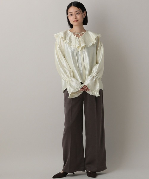 A part by（アパートバイ）の「ビックカラーラッフルブラウス（シャツ/ブラウス・レディース・ブラック/アイボリー/ライトブラウン・FREE）」の18枚目の写真