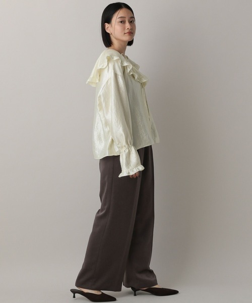 A part by（アパートバイ）の「ビックカラーラッフルブラウス（シャツ/ブラウス・レディース・ブラック/アイボリー/ライトブラウン・FREE）」の19枚目の写真