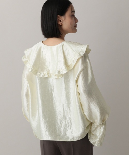 A part by（アパートバイ）の「ビックカラーラッフルブラウス（シャツ/ブラウス・レディース・ブラック/アイボリー/ライトブラウン・FREE）」の15枚目の写真