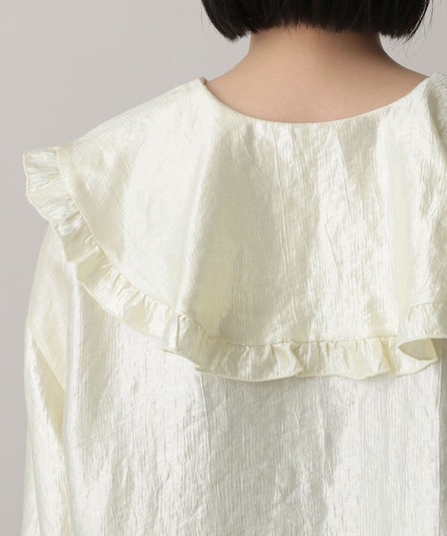 A part by（アパートバイ）の「ビックカラーラッフルブラウス（シャツ/ブラウス・レディース・ブラック/アイボリー/ライトブラウン・FREE）」の21枚目の写真