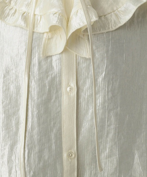 A part by（アパートバイ）の「ビックカラーラッフルブラウス（シャツ/ブラウス・レディース・ブラック/アイボリー/ライトブラウン・FREE）」の16枚目の写真