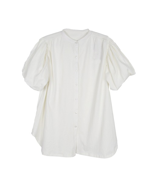 MARAI(マーライ)の「パフスリーブブラウス風カットソー(Tシャツ/カットソー・レディース・ミント/ホワイト/ブラック/チャコールグレー/グレー・LL~3L/4L~5L/M~L)」の10枚目の写真